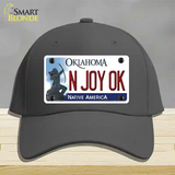 N Joy Ok Oklahoma Novelty License Plate Hat Cotton / Charcoal