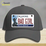 Bad Girl Oklahoma Novelty License Plate Hat Cotton / Charcoal