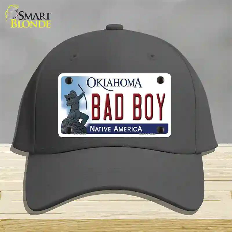 Bad Boy Oklahoma Novelty License Plate Hat Cotton / Charcoal