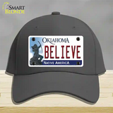 Believe Oklahoma Novelty License Plate Hat Cotton / Charcoal