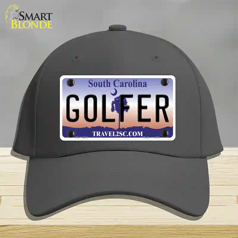 Golfer South Carolina Novelty License Plate Hat Cotton / Charcoal