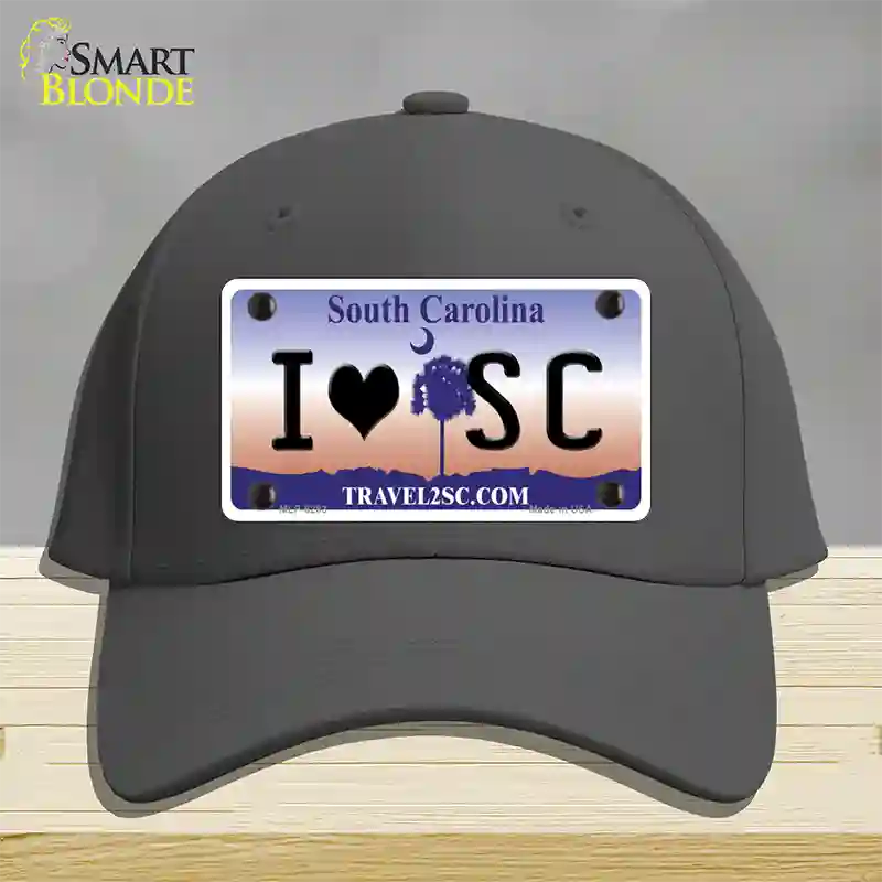 I Love South Carolina Novelty License Plate Hat Cotton / Charcoal