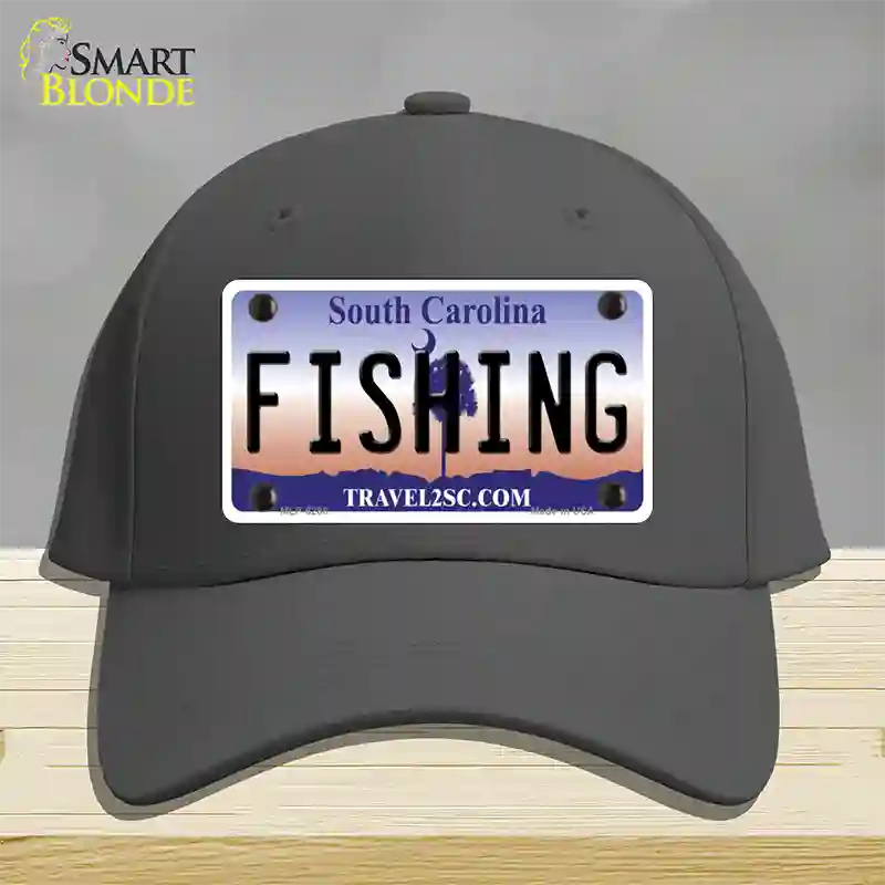 Fishing South Carolina Novelty License Plate Hat Cotton / Charcoal