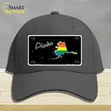 Alaska Rainbow Novelty License Plate Hat Cotton / Charcoal