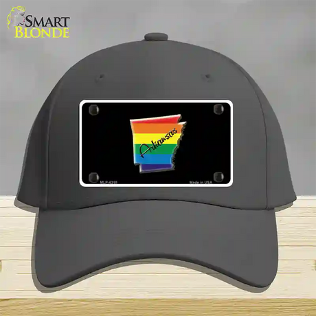 Arkansas Rainbow Novelty License Plate Hat Cotton / Charcoal