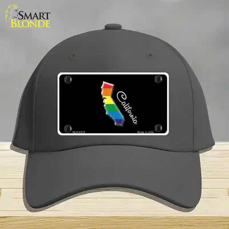 California Rainbow Novelty License Plate Hat Cotton / Charcoal