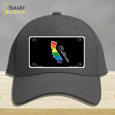 California Rainbow Novelty License Plate Hat Cotton / Charcoal