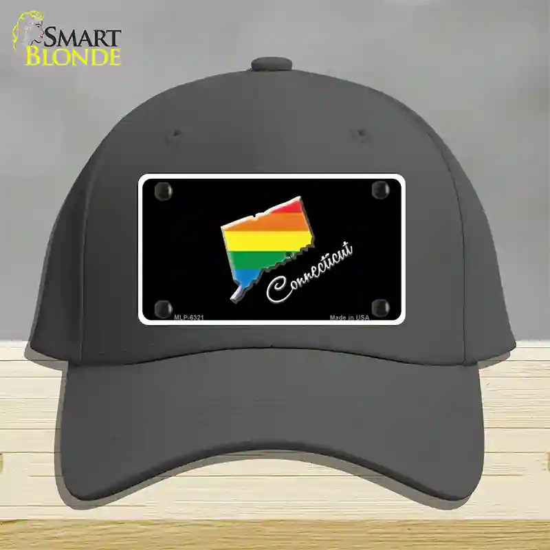 Connecticut Rainbow Novelty License Plate Hat Cotton / Charcoal