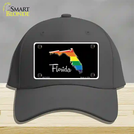 Florida Rainbow Novelty License Plate Hat Cotton / Charcoal