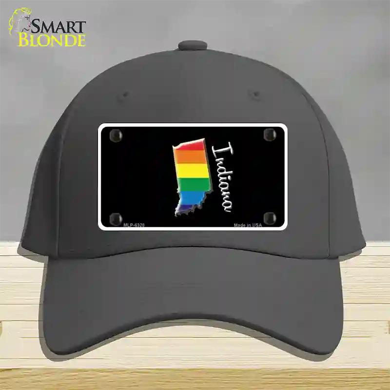 Indiana Rainbow Novelty License Plate Hat Cotton / Charcoal