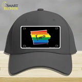 Iowa Rainbow Novelty License Plate Hat Cotton / Charcoal