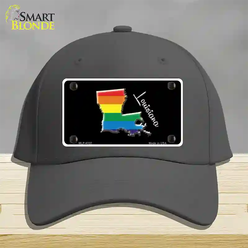 Louisiana Rainbow Novelty License Plate Hat Cotton / Charcoal