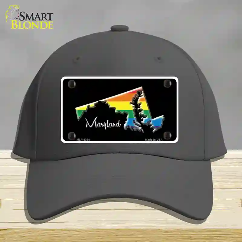 Maryland Rainbow Novelty License Plate Hat Cotton / Charcoal