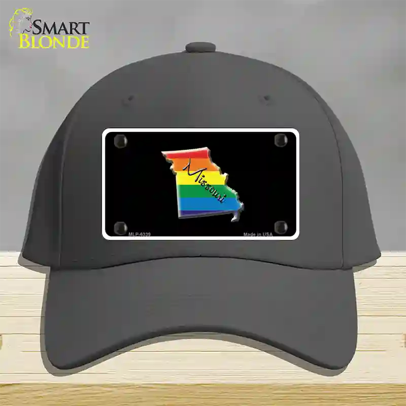 Missouri Rainbow Novelty License Plate Hat Cotton / Charcoal