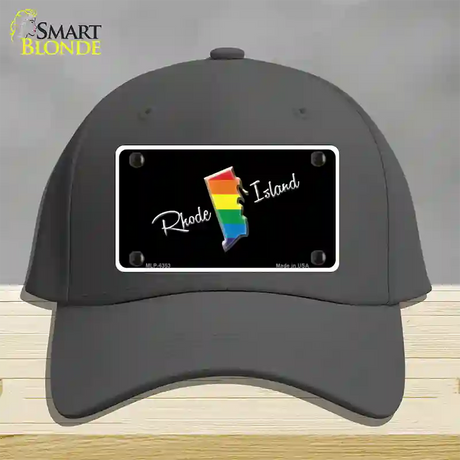 Rhode Island Rainbow Novelty License Plate Hat Cotton / Charcoal