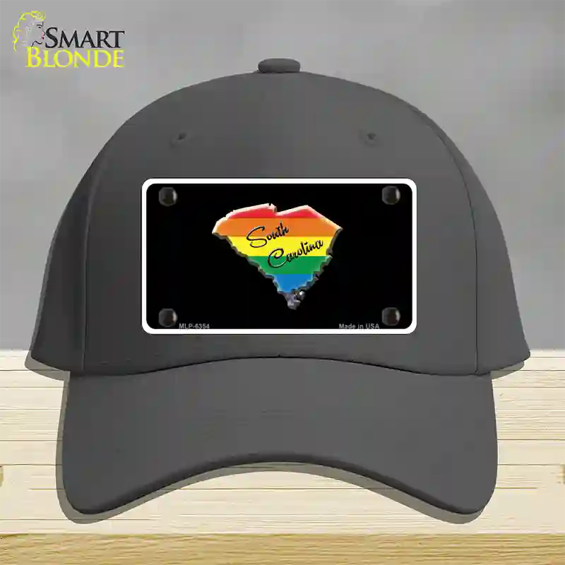 South Carolina Rainbow Novelty License Plate Hat Cotton / Charcoal