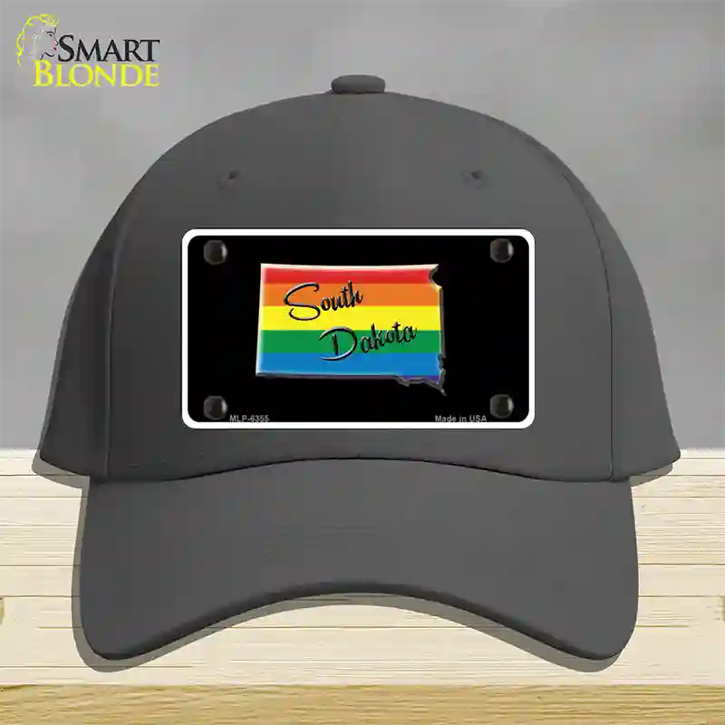 South Dakota Rainbow Novelty License Plate Hat Cotton / Charcoal