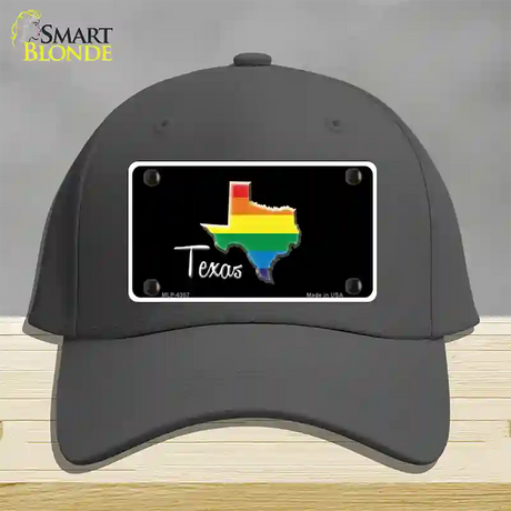 Texas Rainbow Novelty License Plate Hat Cotton / Charcoal