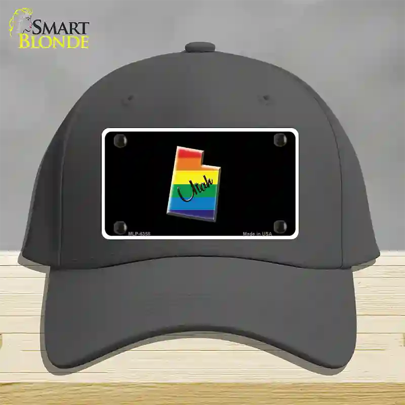 Utah Rainbow Novelty License Plate Hat Cotton / Charcoal