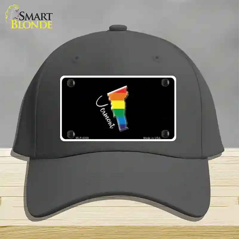 Vermont Rainbow Novelty License Plate Hat Cotton / Charcoal