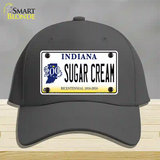 Sugar Cream Indiana Novelty License Plate Hat Cotton / Charcoal