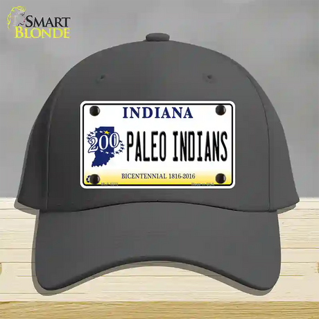 Paleo Indians Indiana Novelty License Plate Hat Cotton / Charcoal