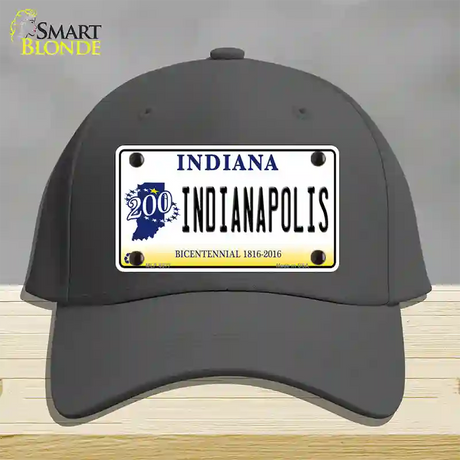 Indianapolis Indiana Novelty License Plate Hat Cotton / Charcoal