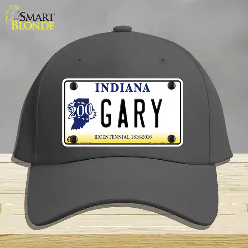 Gary Indiana Novelty License Plate Hat Cotton / Charcoal