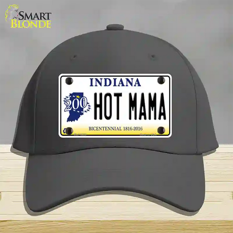 Hot Mama Indiana Novelty License Plate Hat Cotton / Charcoal