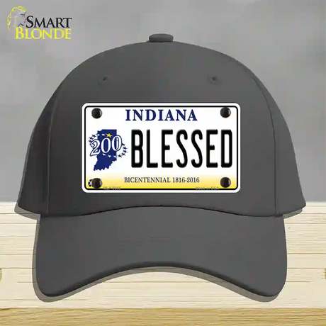 Blessed Indiana Novelty License Plate Hat Cotton / Charcoal