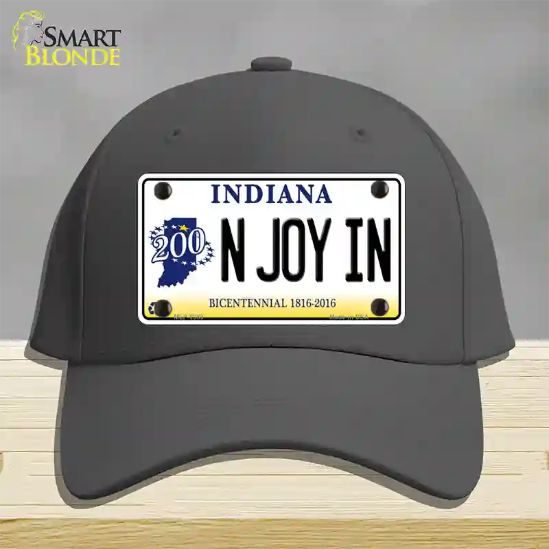 N Joy Indiana Novelty License Plate Hat Cotton / Charcoal