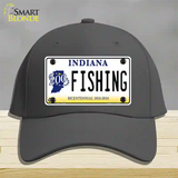 Fishing Indiana Novelty License Plate Hat Cotton / Charcoal