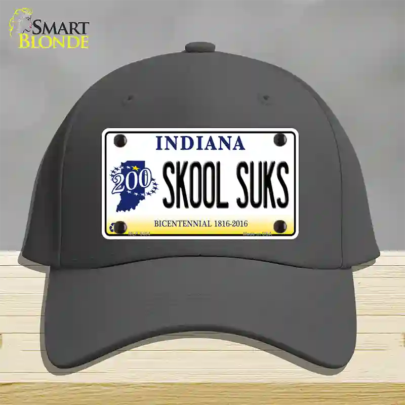 Skook Suks Indiana Novelty License Plate Hat Cotton / Charcoal