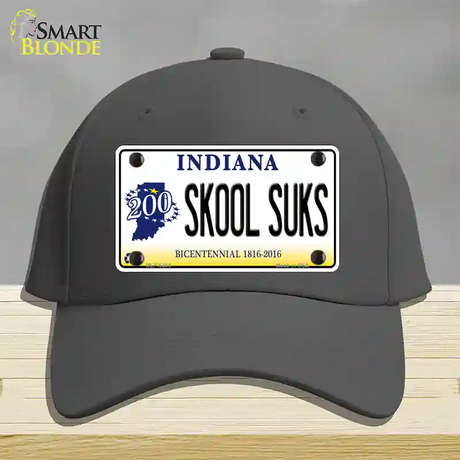 Skook Suks Indiana Novelty License Plate Hat Cotton / Charcoal