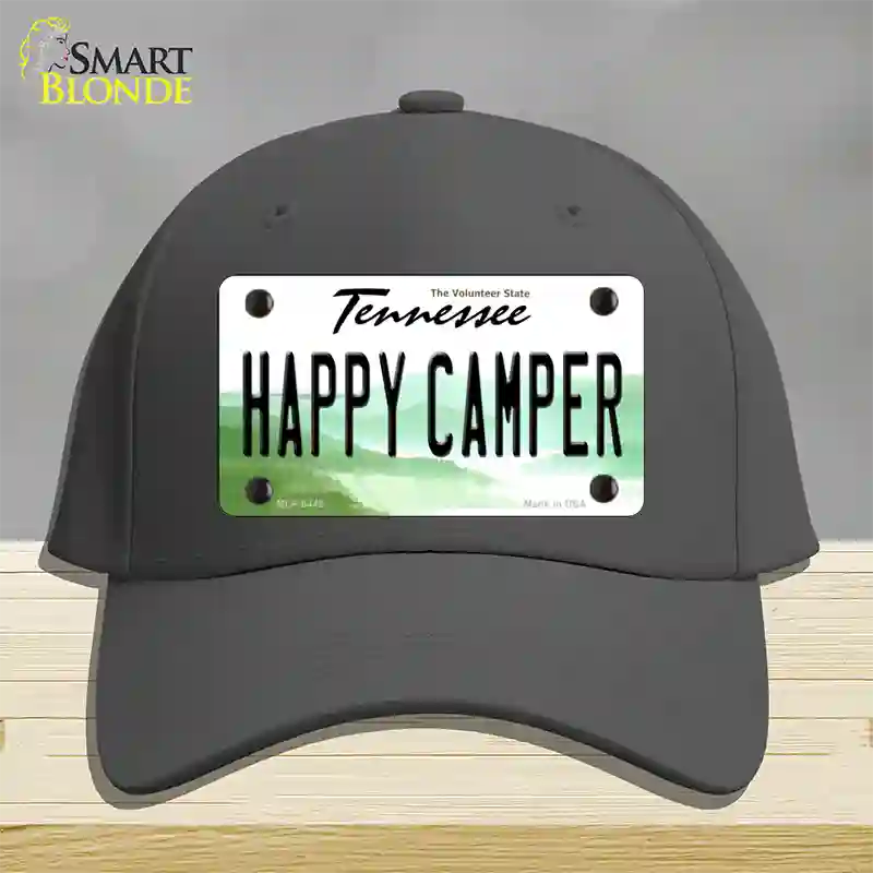 Happy Camper Tennessee Novelty License Plate Hat Cotton / Charcoal