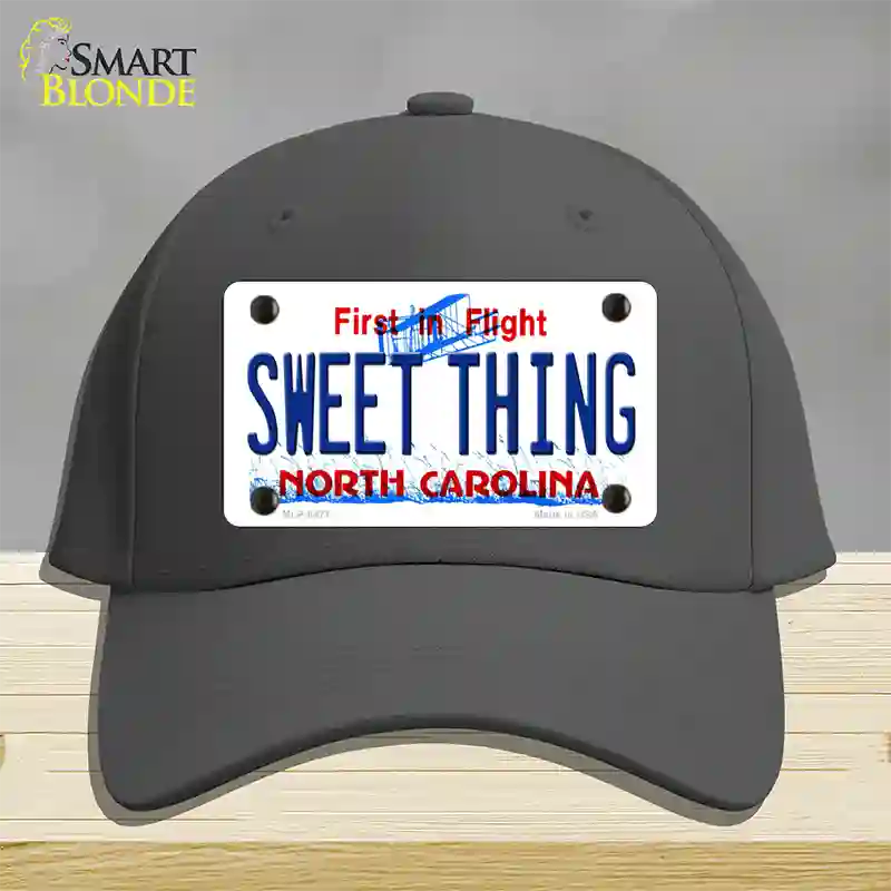 Sweet Thing North Carolina Novelty License Plate Hat Cotton / Charcoal