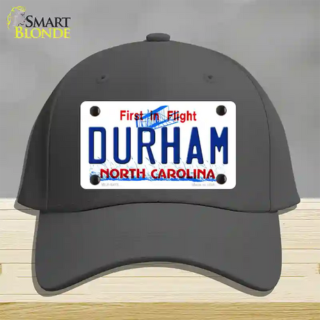 Durham North Carolina Novelty License Plate Hat Cotton / Charcoal