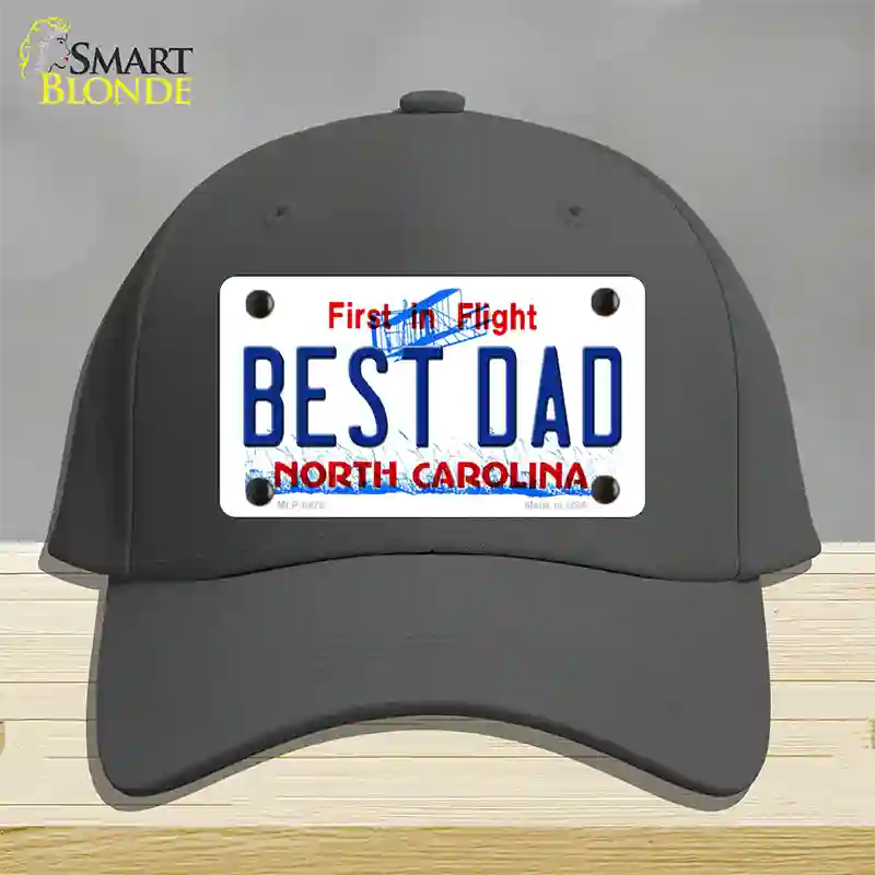 Best Dad North Carolina Novelty License Plate Hat Cotton / Charcoal