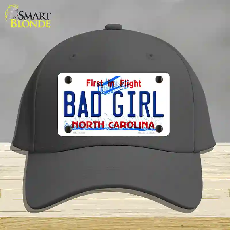 Bad Girl North Carolina Novelty License Plate Hat Cotton / Charcoal