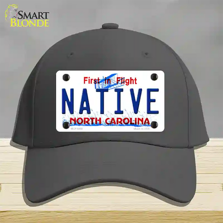 Native North Carolina Novelty License Plate Hat Cotton / Charcoal