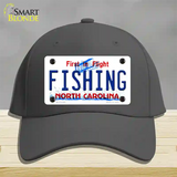 Fishing North Carolina Novelty License Plate Hat Cotton / Charcoal