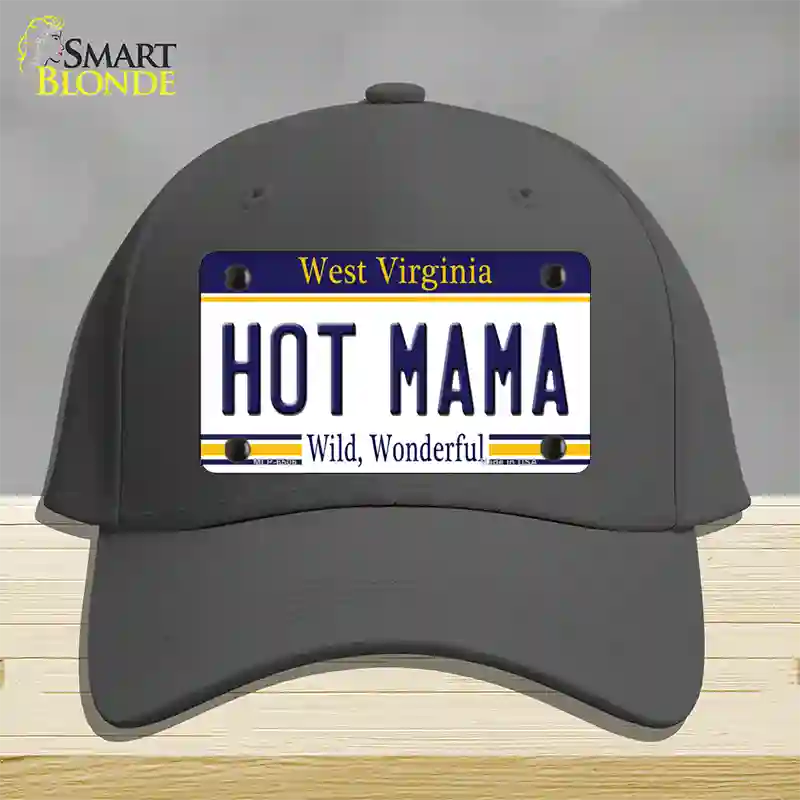 Hot Mama West Virginia Novelty License Plate Hat Cotton / Charcoal