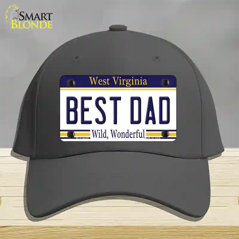 Best Dad West Virginia Novelty License Plate Hat Cotton / Charcoal