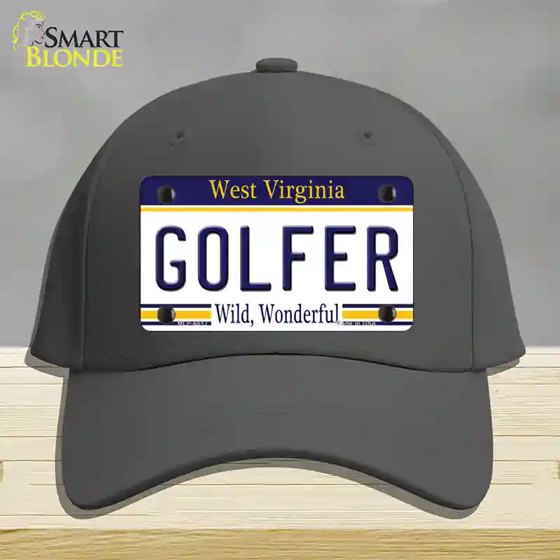 Golfer West Virginia Novelty License Plate Hat Cotton / Charcoal