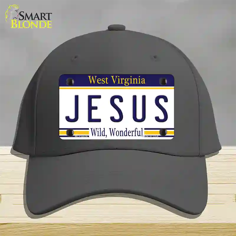 Jesus West Virginia Novelty License Plate Hat Cotton / Charcoal