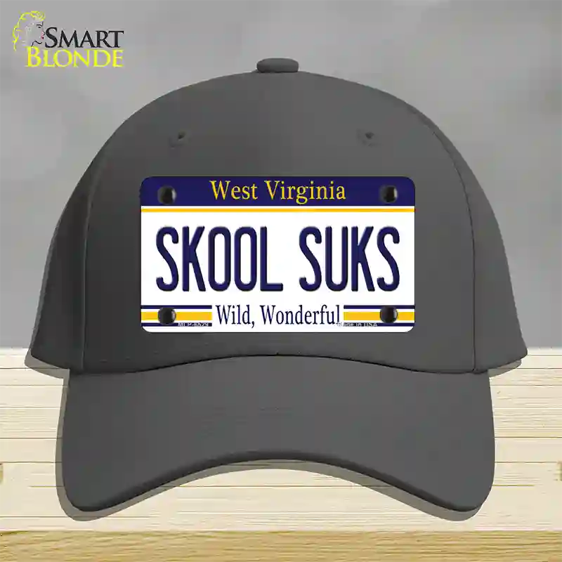 Skool Suks West Virginia Novelty License Plate Hat Cotton / Charcoal