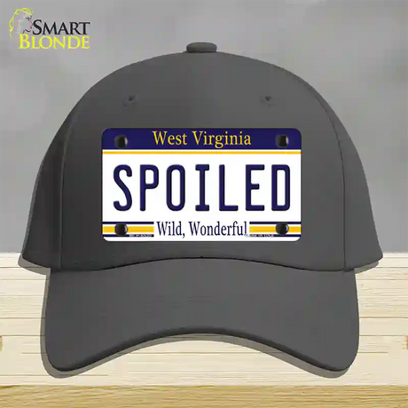 Spoiled West Virginia Novelty License Plate Hat Cotton / Charcoal