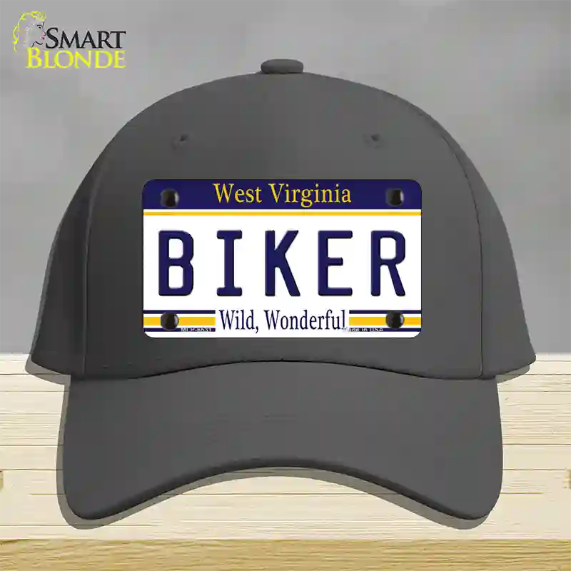 Biker West Virginia Novelty License Plate Hat Cotton / Charcoal