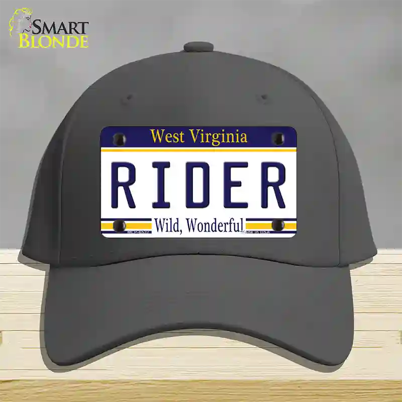 Rider West Virginia Novelty License Plate Hat Cotton / Charcoal