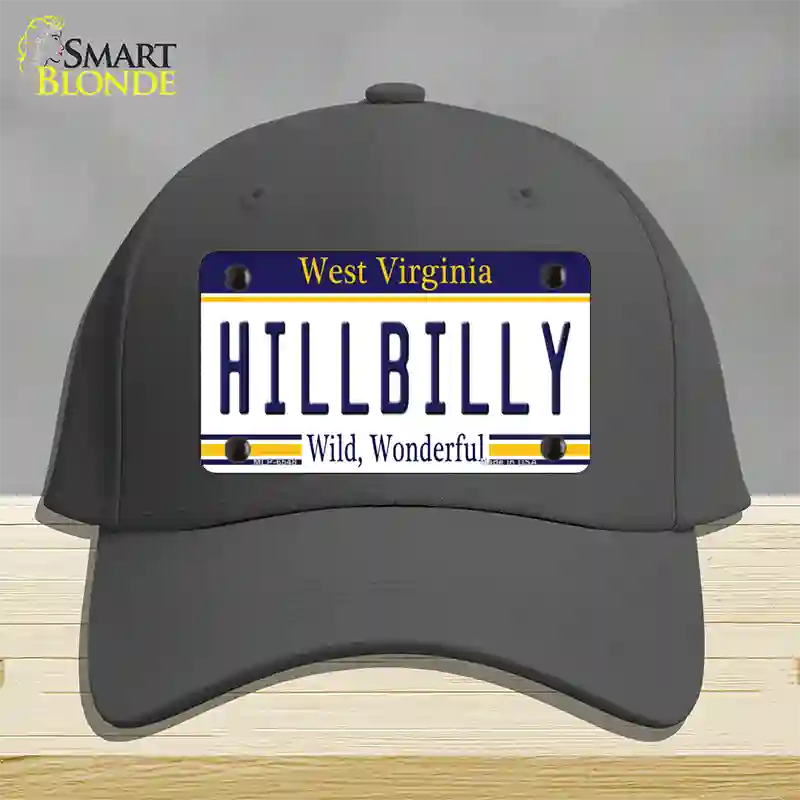 Hillbilly West Virginia Novelty License Plate Hat Cotton / Charcoal